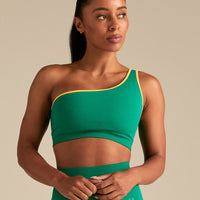 Power Seamless One Shoulder Bra | Amazonia Green
