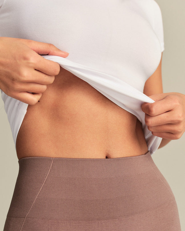 Smooth Contour Midi Short Sleeve T-Shirt | White