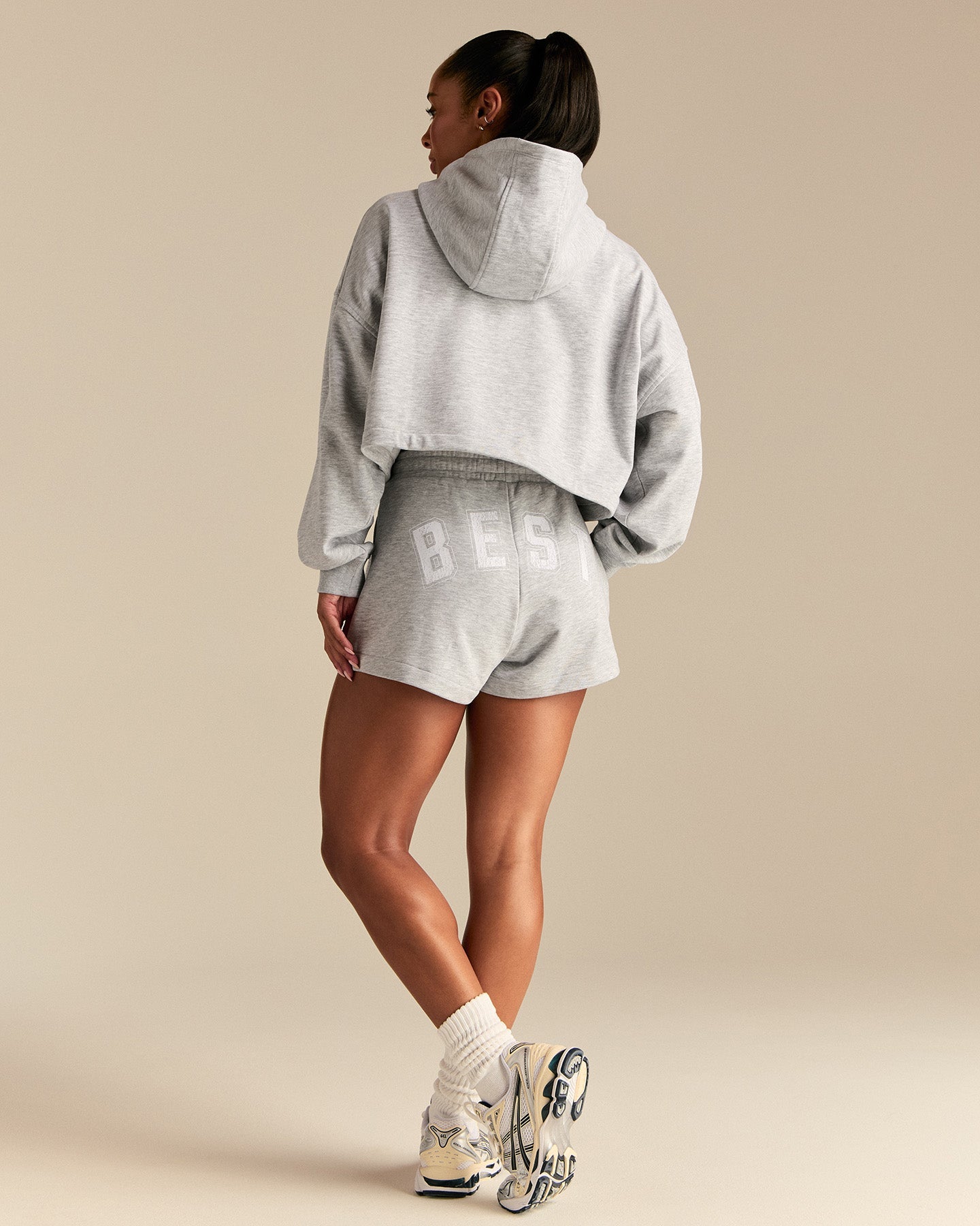 Comfort Lightweight Draw Hem Hoodie | Grey Marl