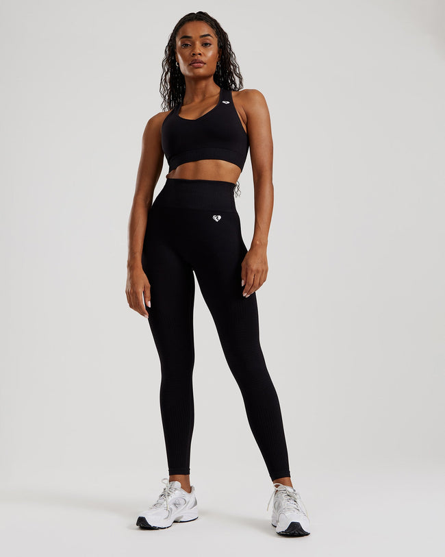 Power Seamless Scrunch Leggings | Black