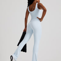 Essential Built-In Bra Scoop Back Tank | Icy Blue