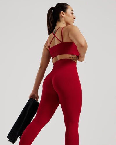Power Seamless Adjustable Sports Bra | Chilli Red