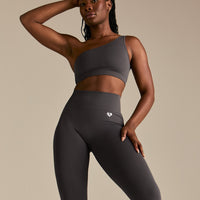 Power Seamless One Shoulder Bra | Graphite