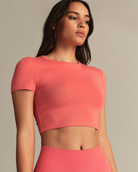 Smooth Contour Cropped Short Sleeve T-Shirt | Sunlit Coral