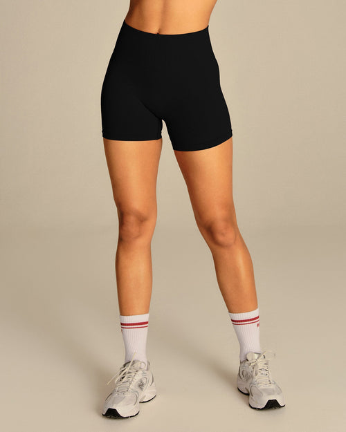 Power Enhanced High Waist Shorts | Black