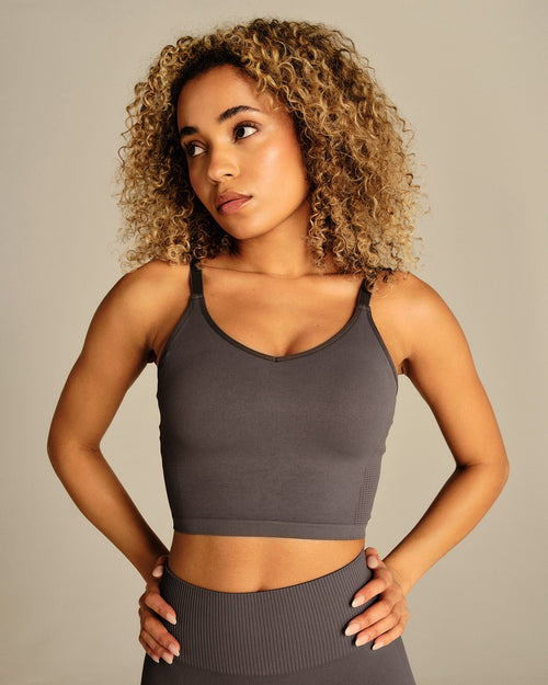 Power Built-In Bra Tank | Slate Grey