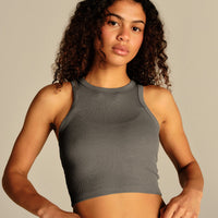 Comfort Ribbed Cropped Tank | Slate Grey (1/6)