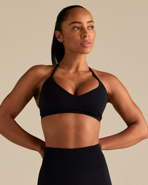 Define 2.0 Seamless Scrunch V-Neck Bra | Black