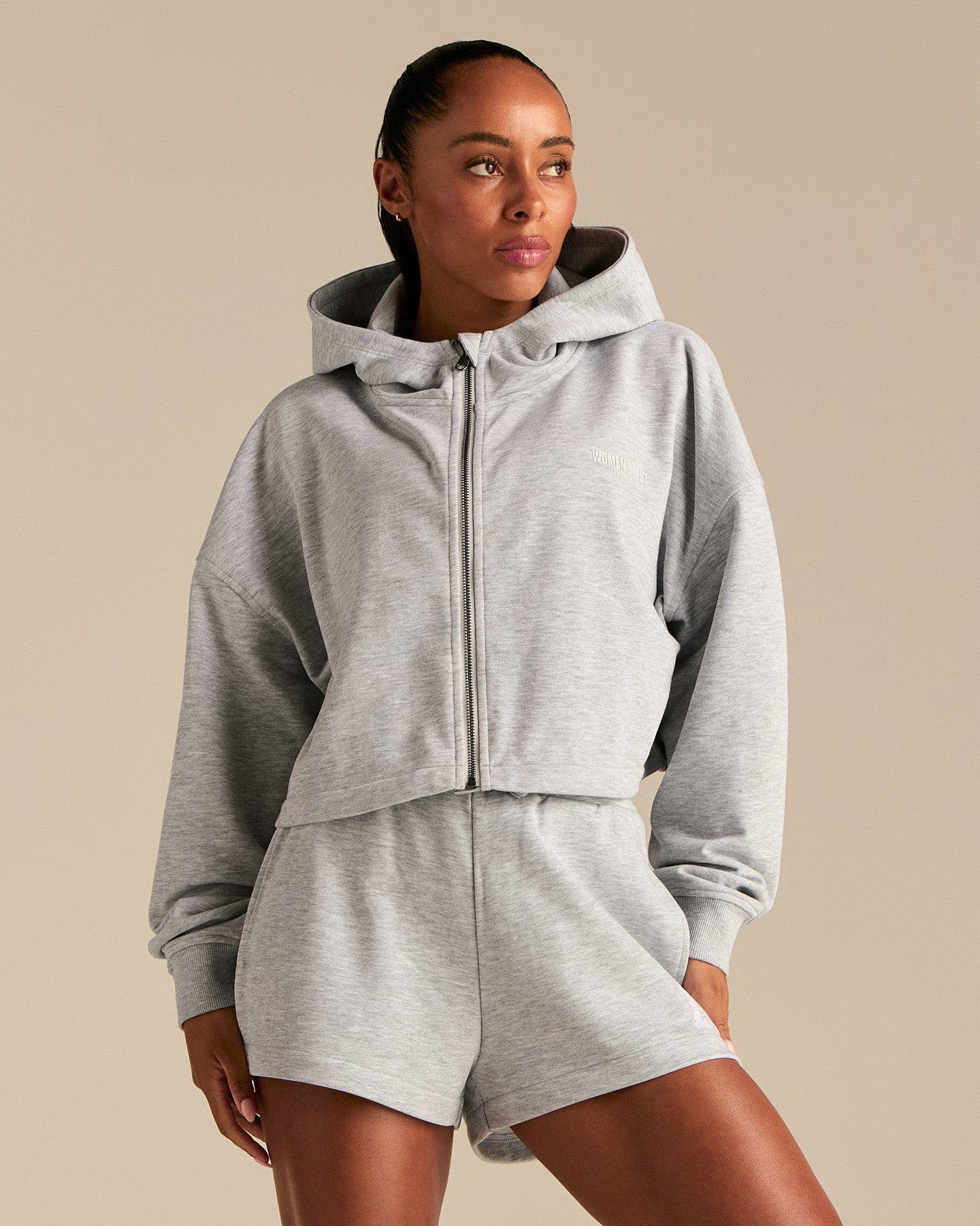 Comfort Lightweight Draw Hem Hoodie | Grey Marl
