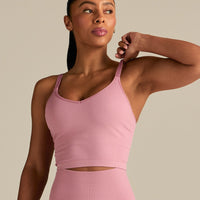 Power Seamless Built-In Bra Tank | Blush Pink