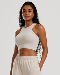 Comfort Ribbed Cropped Tank | Stone