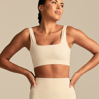 Power Open Back Mini Bra | Off White