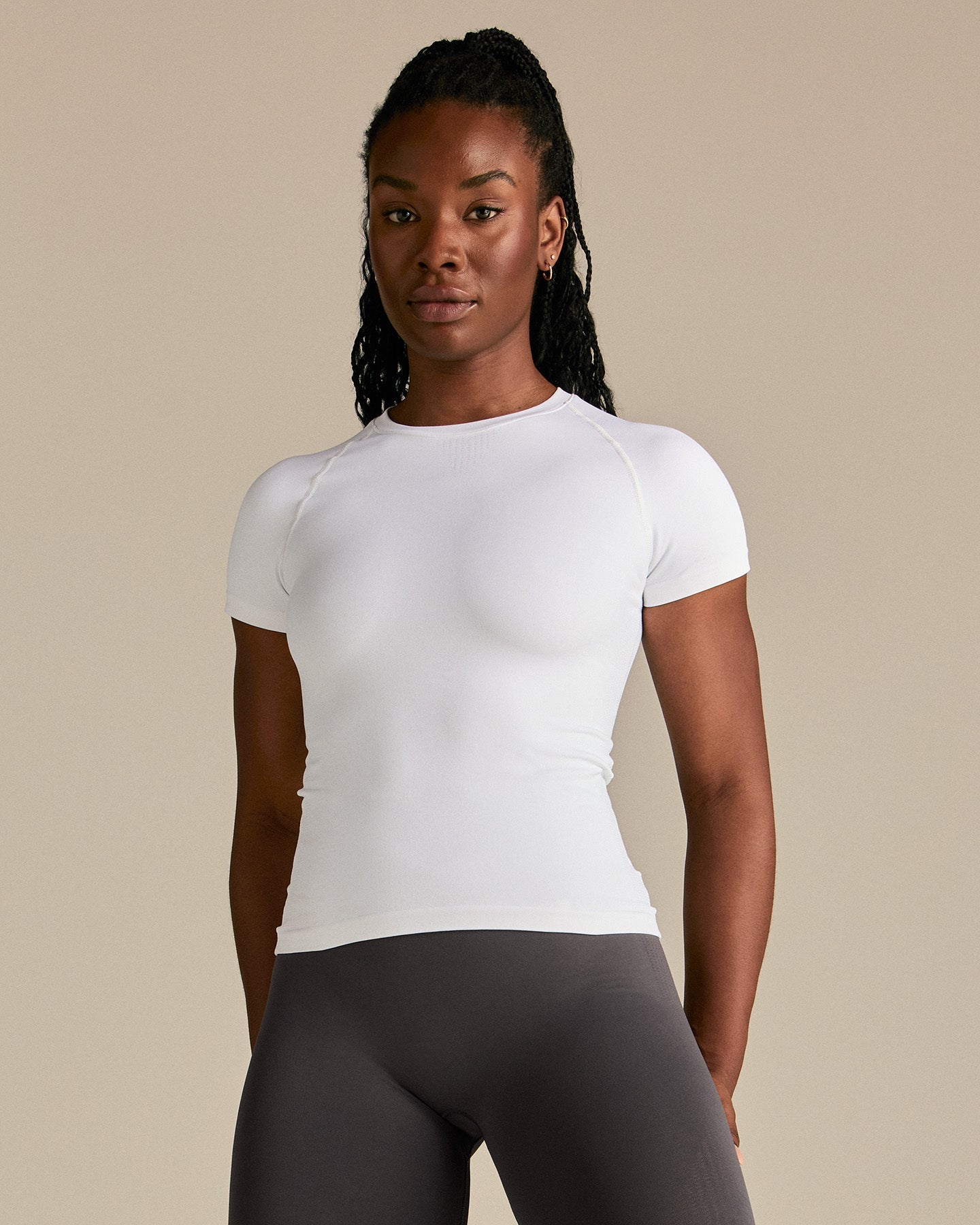 Power Seamless Short Sleeve Top | White