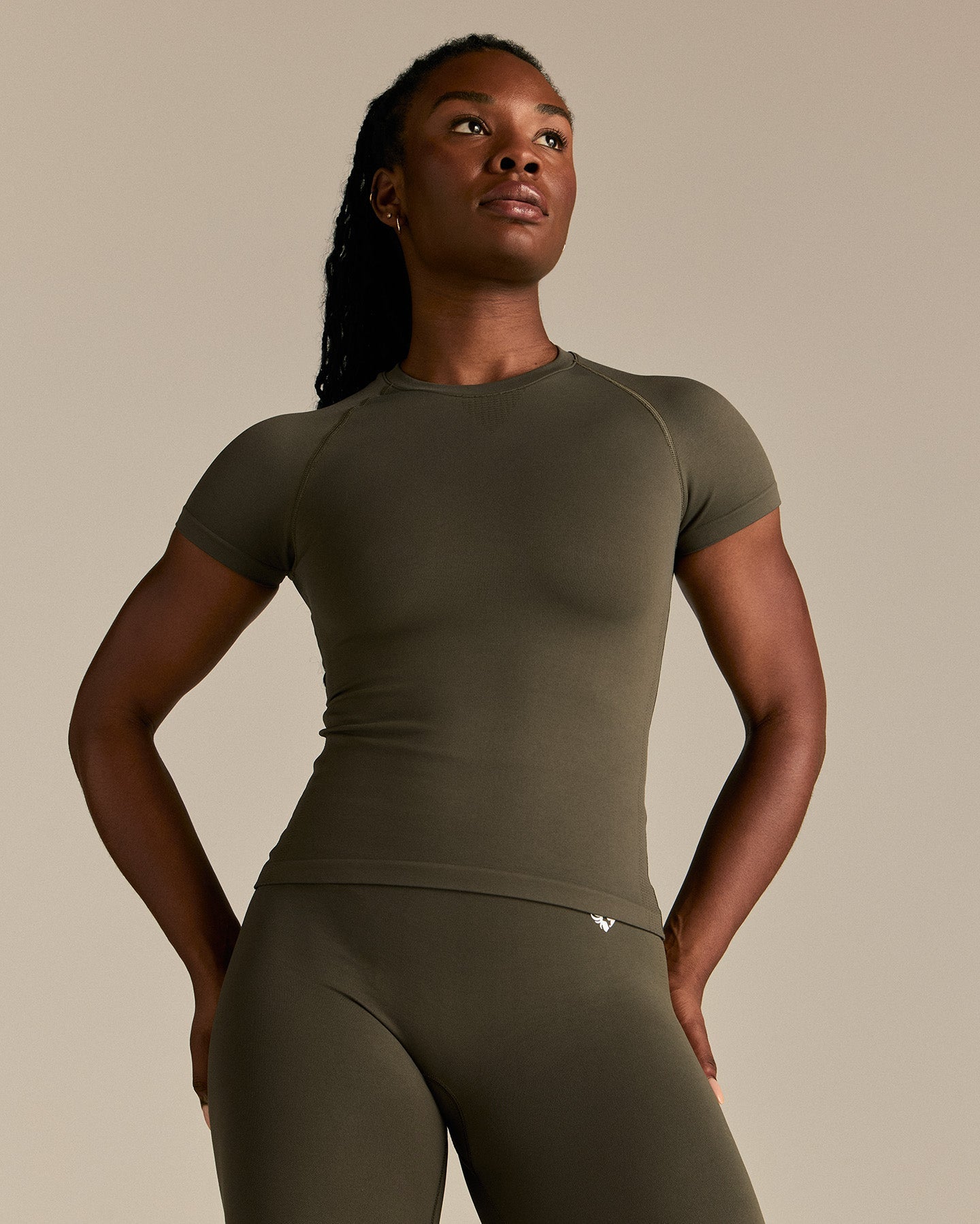 Power Seamless Short Sleeve Top | Dark Olive