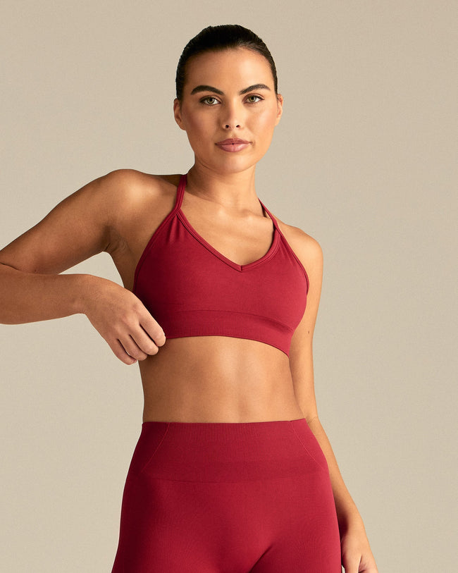 Define 2.0 Seamless Halter Neck Bra | True Red