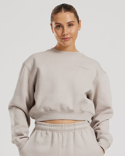 Comfort Cropped Crew Neck | Stone