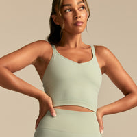 Power Built-In Bra Tank | Calming Green (1/6)