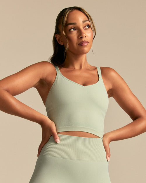 Power Built-In Bra Tank | Calming Green