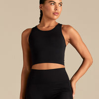 Essential Crop Tank Top | Black