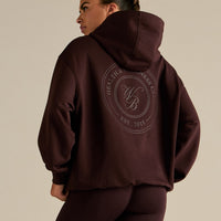 Comfort Oversized Health Club Graphic Hoodie | Cafe Noir