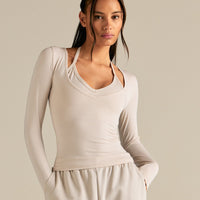 Smooth Contour Long Sleeve Reversible T-Shirt | Stone