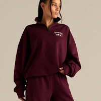 Comfort Outdoor 1/4 Zip Graphic Sweat | Merlot