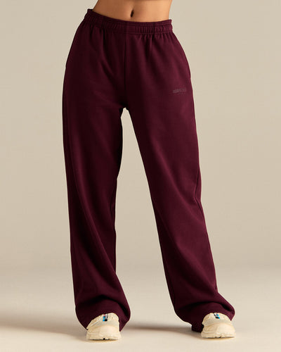 Comfort Cozy Straight Leg Joggers | Merlot