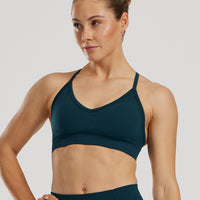 Define 2.0 Seamless Halter Neck Bra | Dark Moss