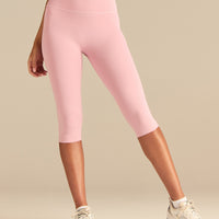 Essential High Waist Capri Leggings | Sweet Pink
