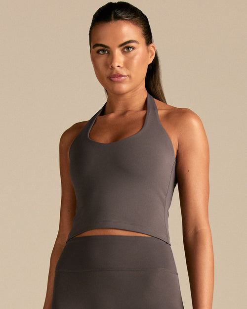 Essential Halter Tank | Slate Grey