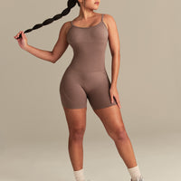 Define 2.0 Seamless Scrunch Short Unitard | Mocha