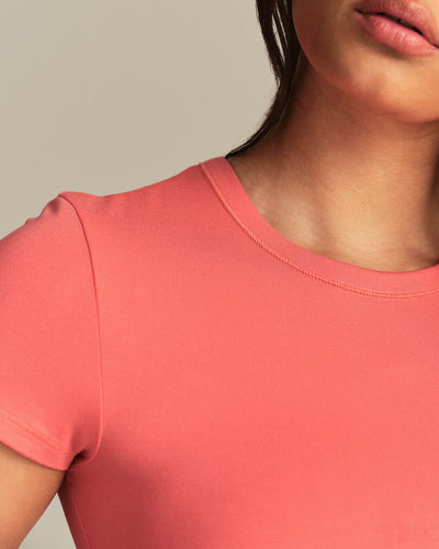 Smooth Contour Cropped Short Sleeve T-Shirt | Sunlit Coral