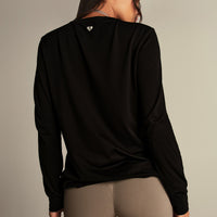 Lightweight Seamless Long Sleeve T-Shirt | Black