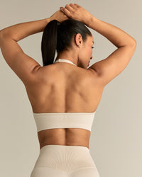 Motion Seamless Halter Bra | Off White
