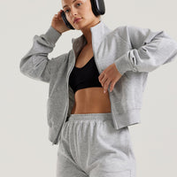 Comfort Light Full Zip Sweat | Silver Grey Marl