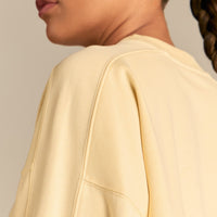 Comfort Lightweight Raw Edge Oversized Crew Neck | Buttercup