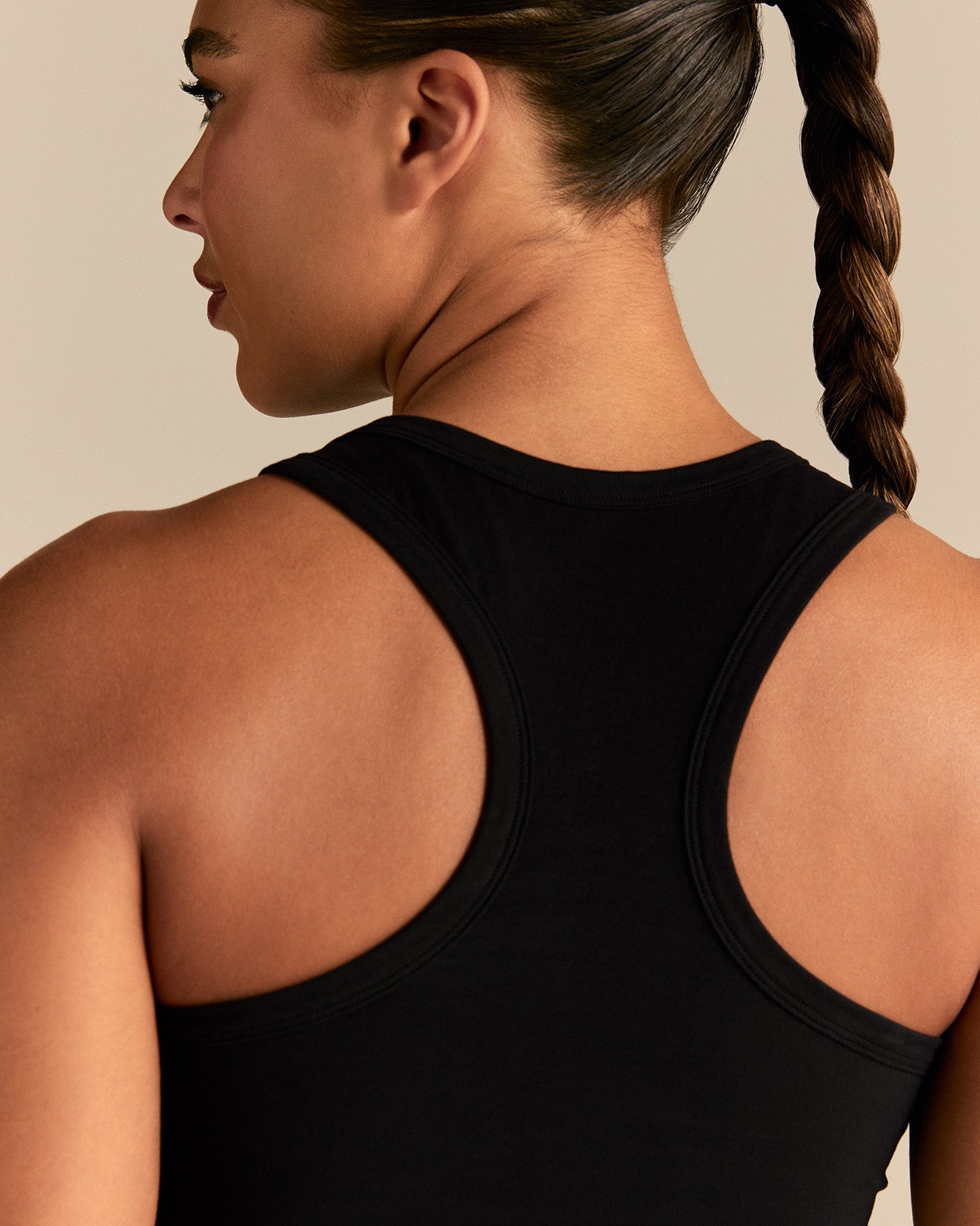 Cotton Contour Racer Tank | Black