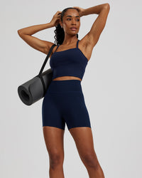 Essential Built-In Bra Crop Tank Top | Sapphire Blue