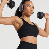 Power Seamless Sports Bra | Black