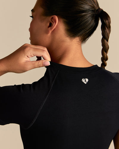 Power Seamless Short Sleeve Top | Black