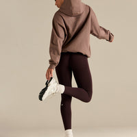 Comfort Oversized Health Club Graphic Hoodie | Mocha