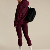 Comfort Oversized Health Club Graphic Hoodie | Merlot