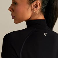 Lightweight Seamless 1/4 Zip Long Sleeve Top | Black