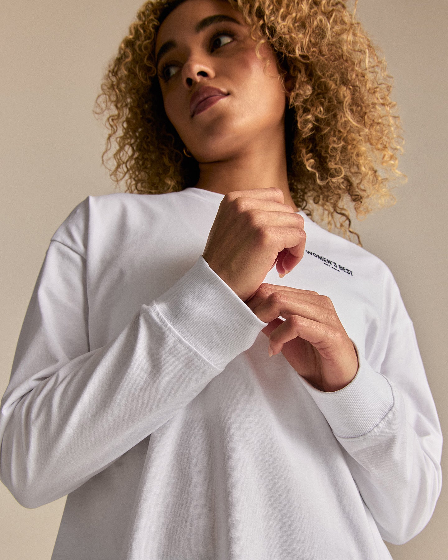 Comfort WB Logo Oversized Long Sleeve T-Shirt | White