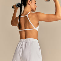 Define 2.0 High Neck Backless Bra | White