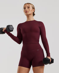 Motion Seamless Long Sleeve Midi Top | Dark Cherry