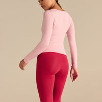 Smooth Contour Long Sleeve Reversible T-Shirt | Sweet Pink