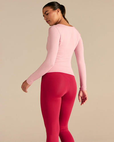 Smooth Contour Long Sleeve Reversible T-Shirt | Sweet Pink