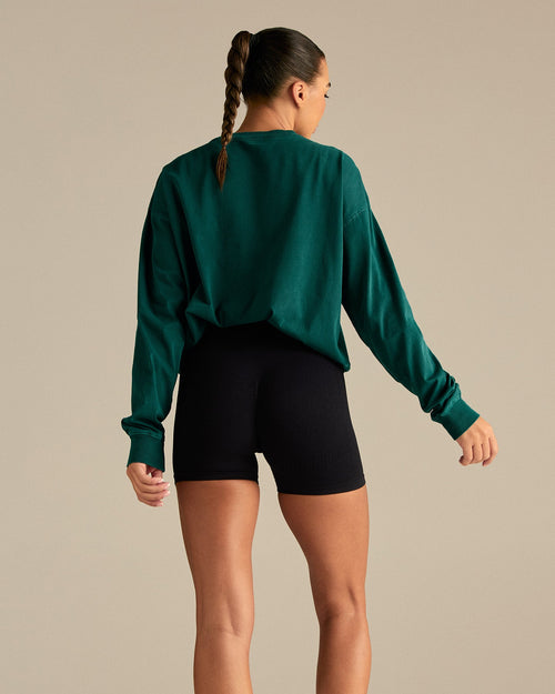 Comfort Oversized Long Sleeve T-Shirt | Vintage Midnight Green