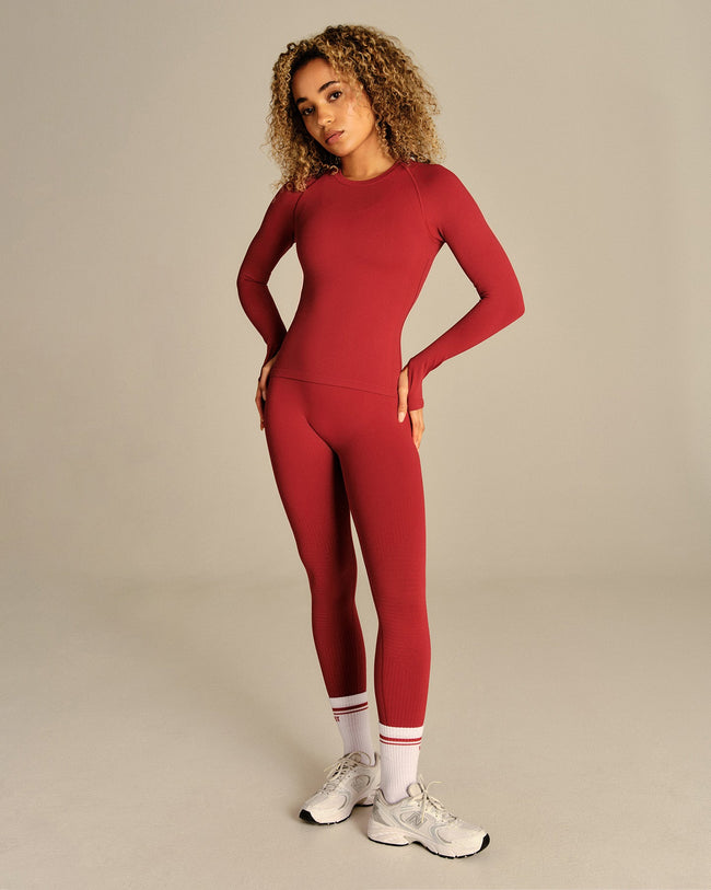 Power Long Sleeve Top | True Red
